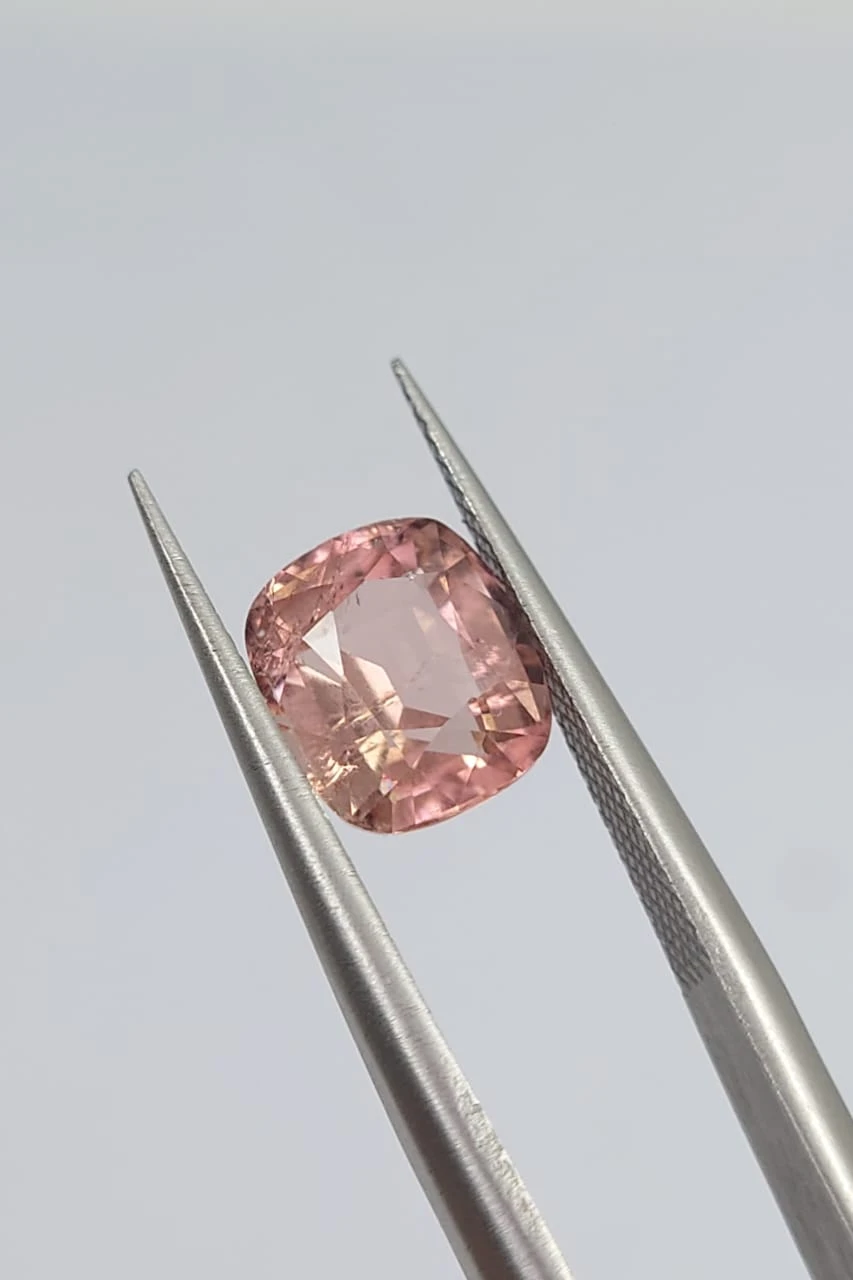1.95ct Natural Peach Tourmaline Cushion cut Loose Gemstone From Afghanistan — view 1
